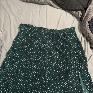 Elegant Green Polka Dot Skirt